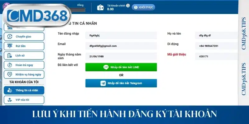 Lưu ý khi tiến hành đăng ký tài khoản