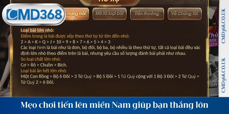 Mẹo chơi tiến lên giúp bạn thắng lớn tại CMD368