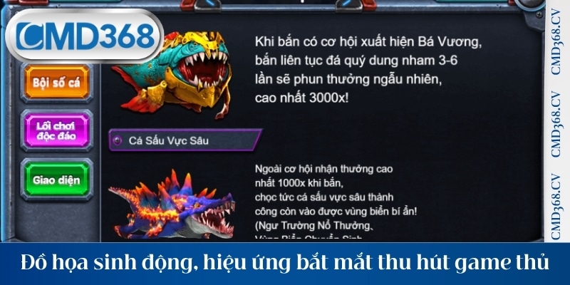 Đồ họa sinh động, hiệu ứng bắt mắt thu hút mọi game thủ