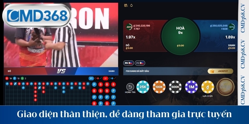 Giao diện thân thiện, dễ dàng tham gia trực tuyến