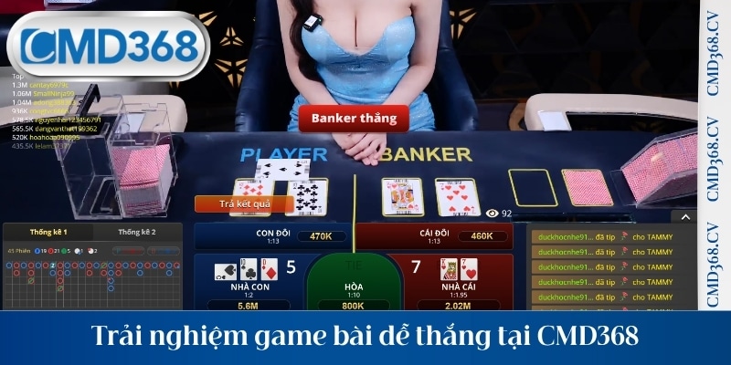 Trải nghiệm game bài dễ thắng tại CMD368